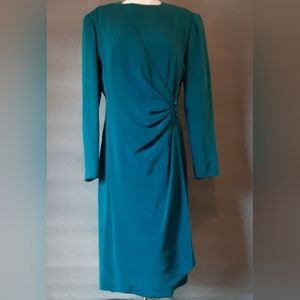 Wayne Kastning for Helga Dress Womens Blue Green Faus Wrap 1817